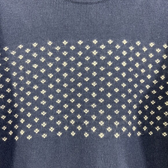 Vintage Tommy Hilfiger Men's Lambs Wool Blend Navy Grandpa Golf Sweater Size M - Picture 2 of 12